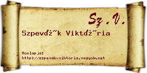 Szpevák Viktória névjegykártya